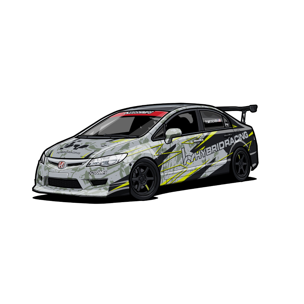Zosh's 8th Gen Civic  "Hybrid Racing Livery" Sticker
